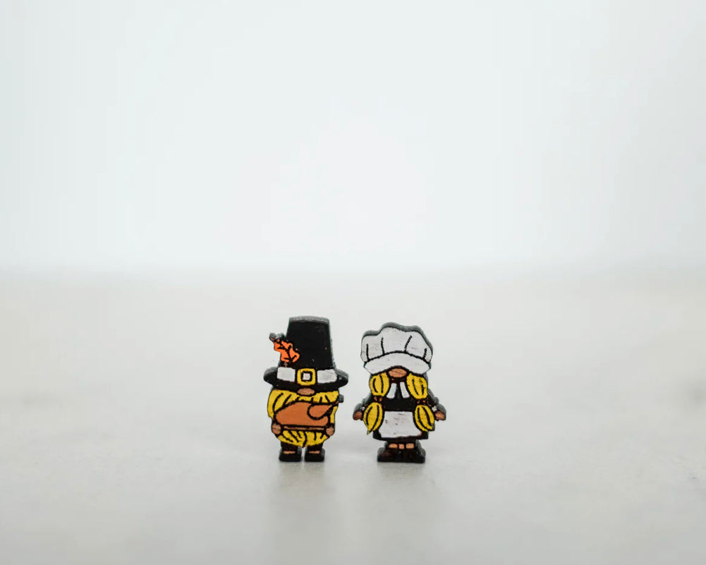 Hand Painted Harvest Gnome Studs