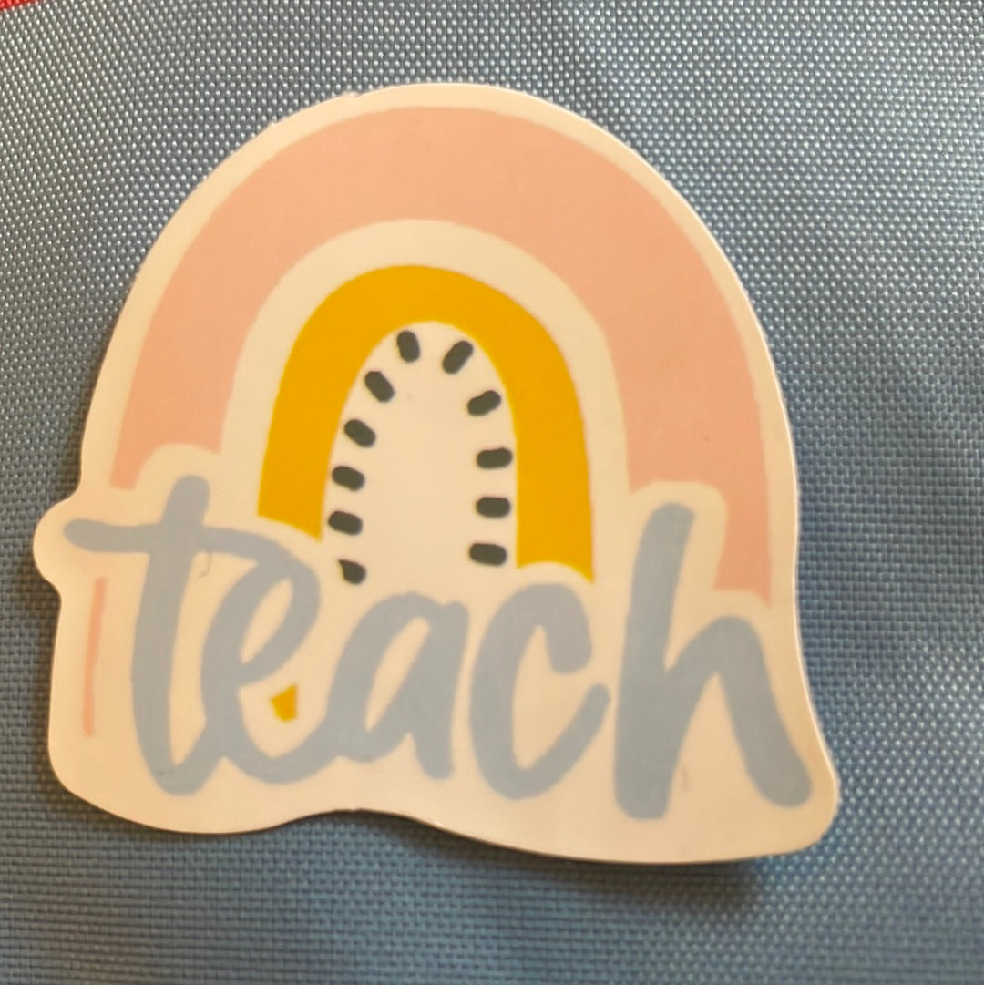 Teach Rainbow Vinyl Sticker