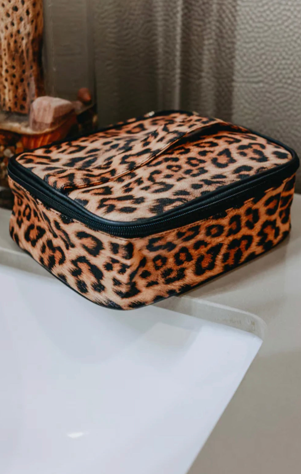 The Clarissa Leopard Makeup Case & Organizer