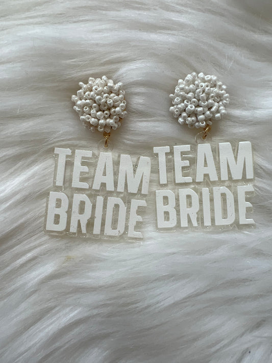 Beaded Team Bride Earring