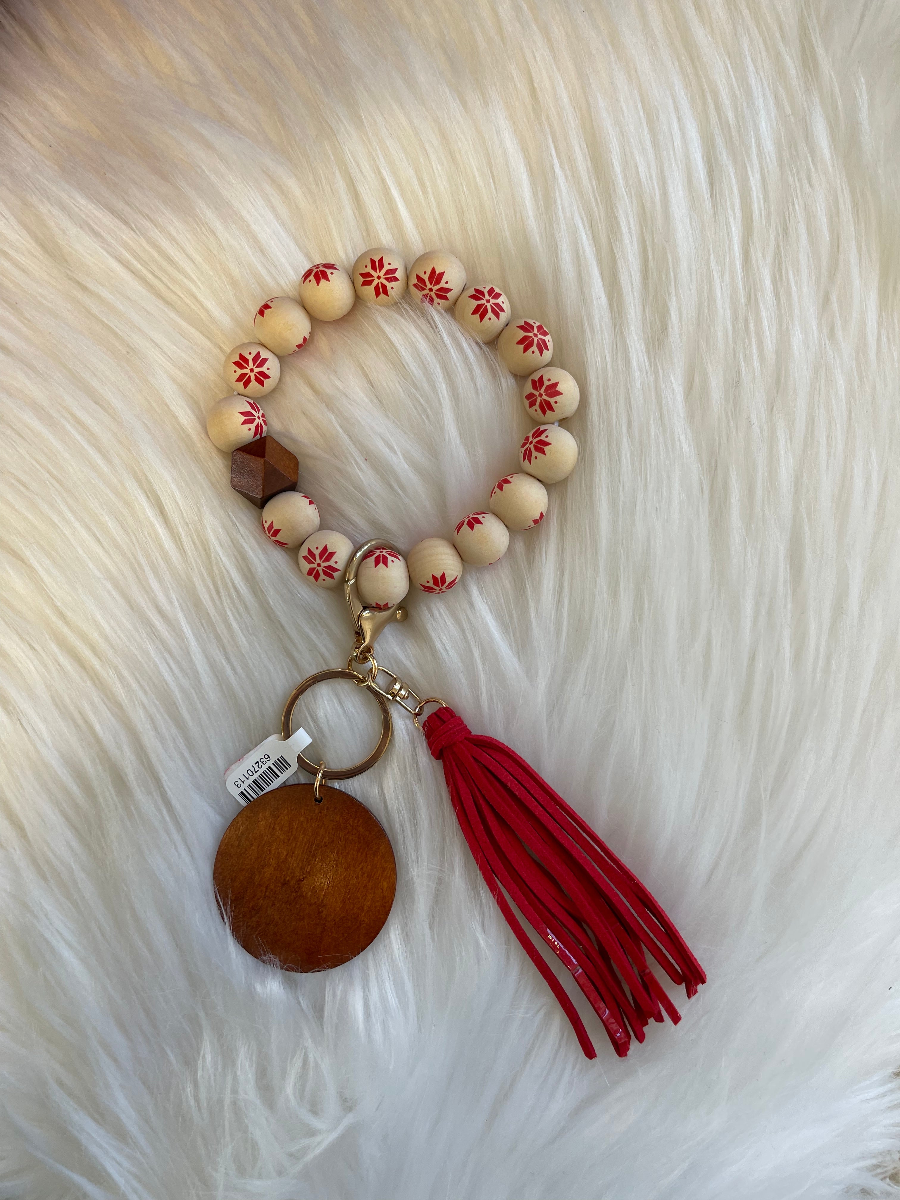 Nordic Snowflake Beaded Key Chain