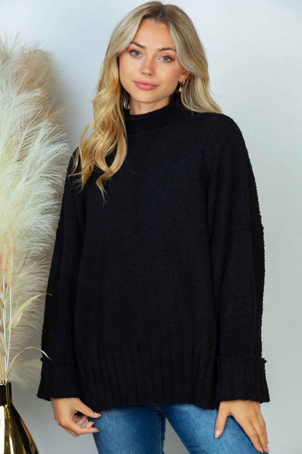 Mock Neck Pullover Sweater
