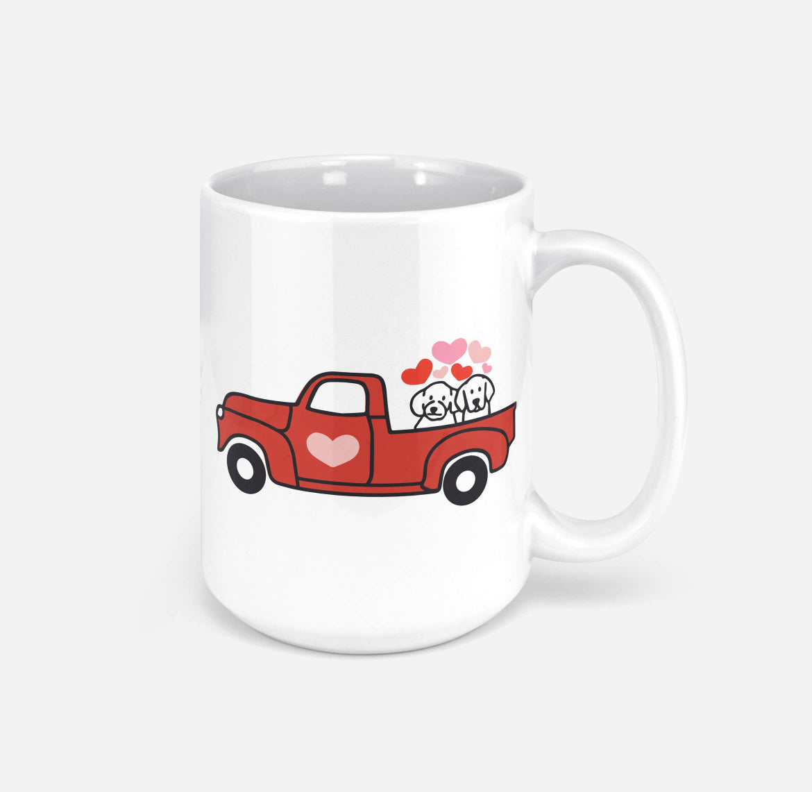 Red Truck Pups Mug
