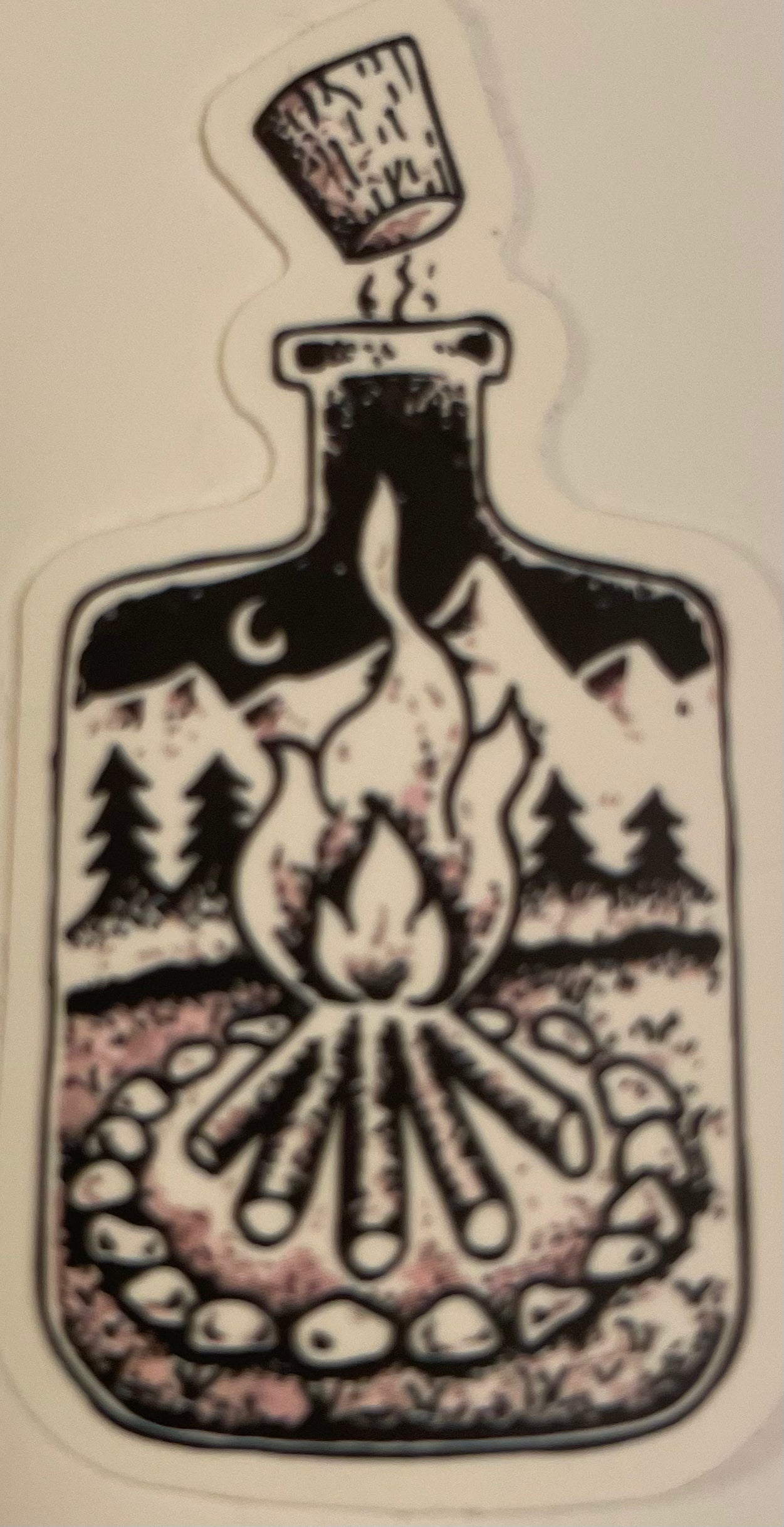 Campfire in a Bottle Vinyl Sticker