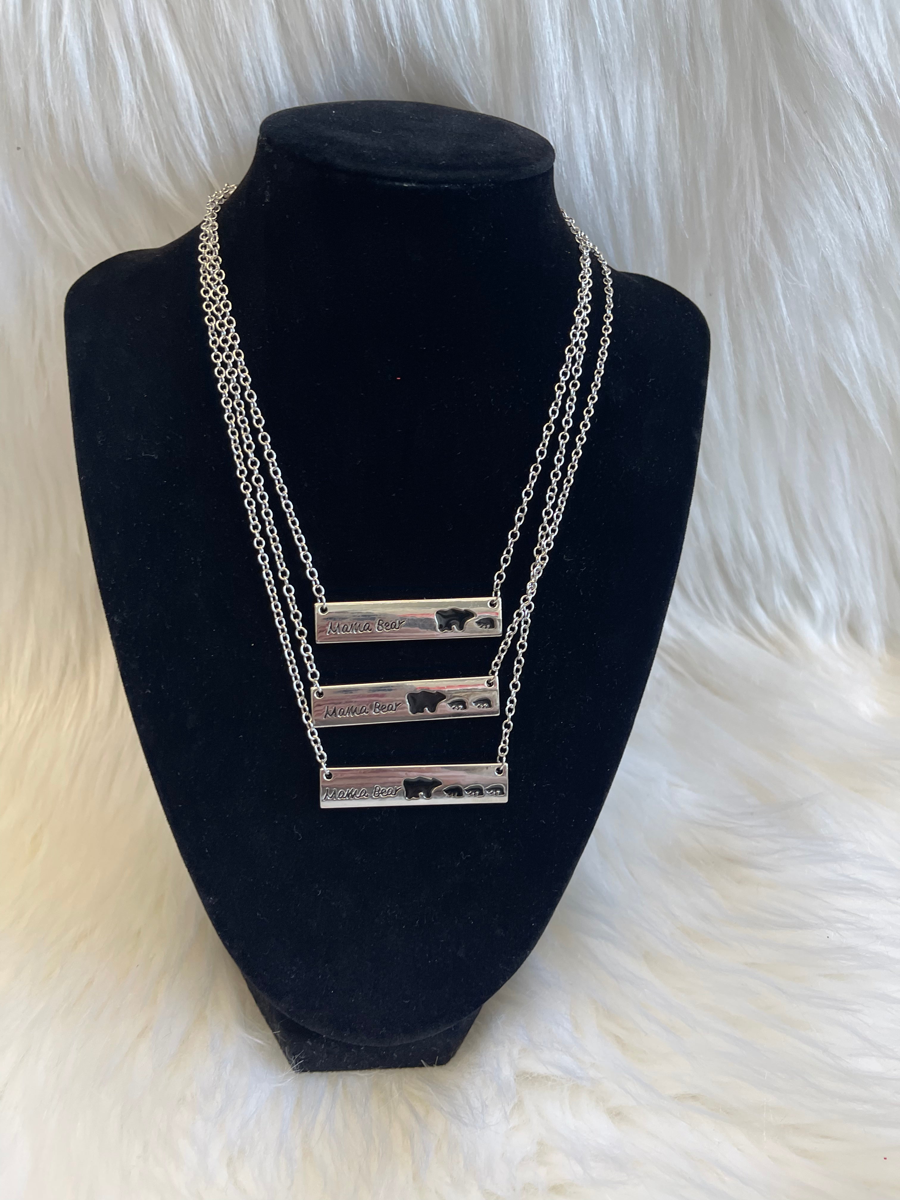 Mama Bear And Cubs Necklace
