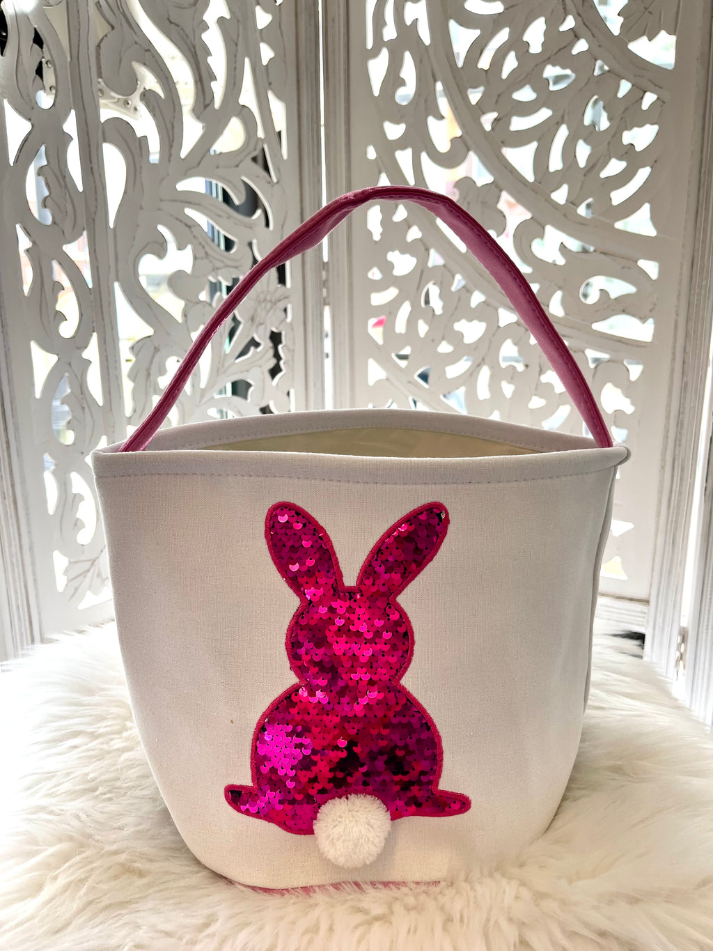 Reversible Sequin Bunny Easter Basket