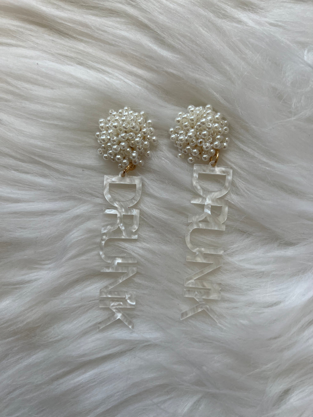 DRUNK Beaded Earrings