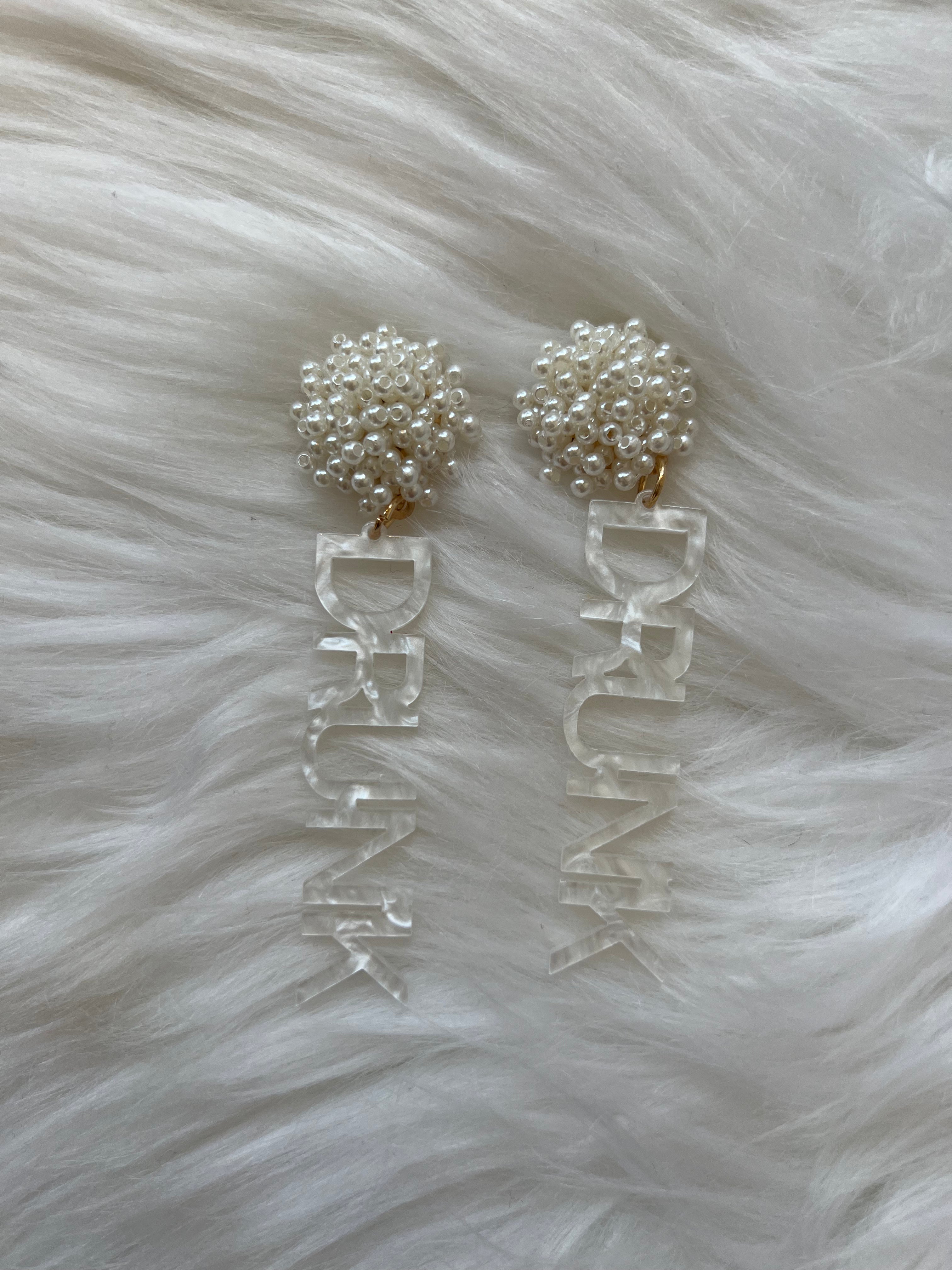 DRUNK Beaded Earrings