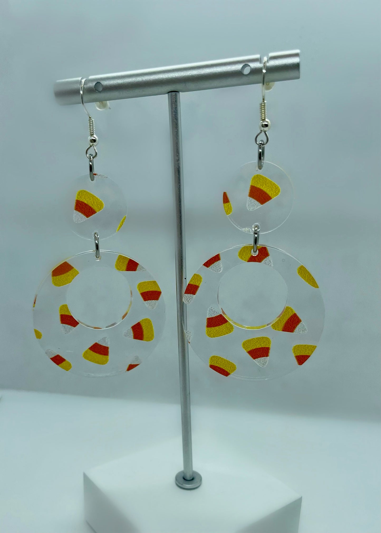 Candy Corn Acrylic Dangle Earrings