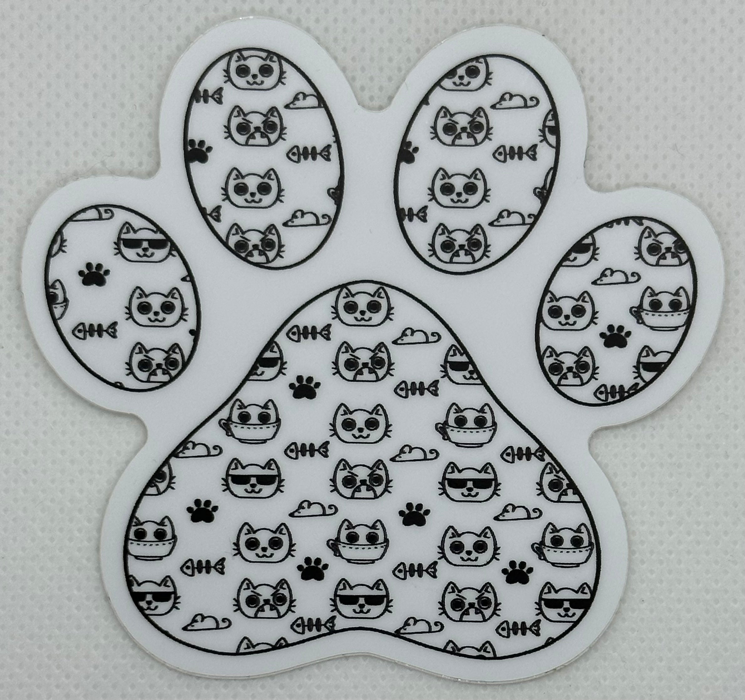 Cat Print on Cat Paw Sticker