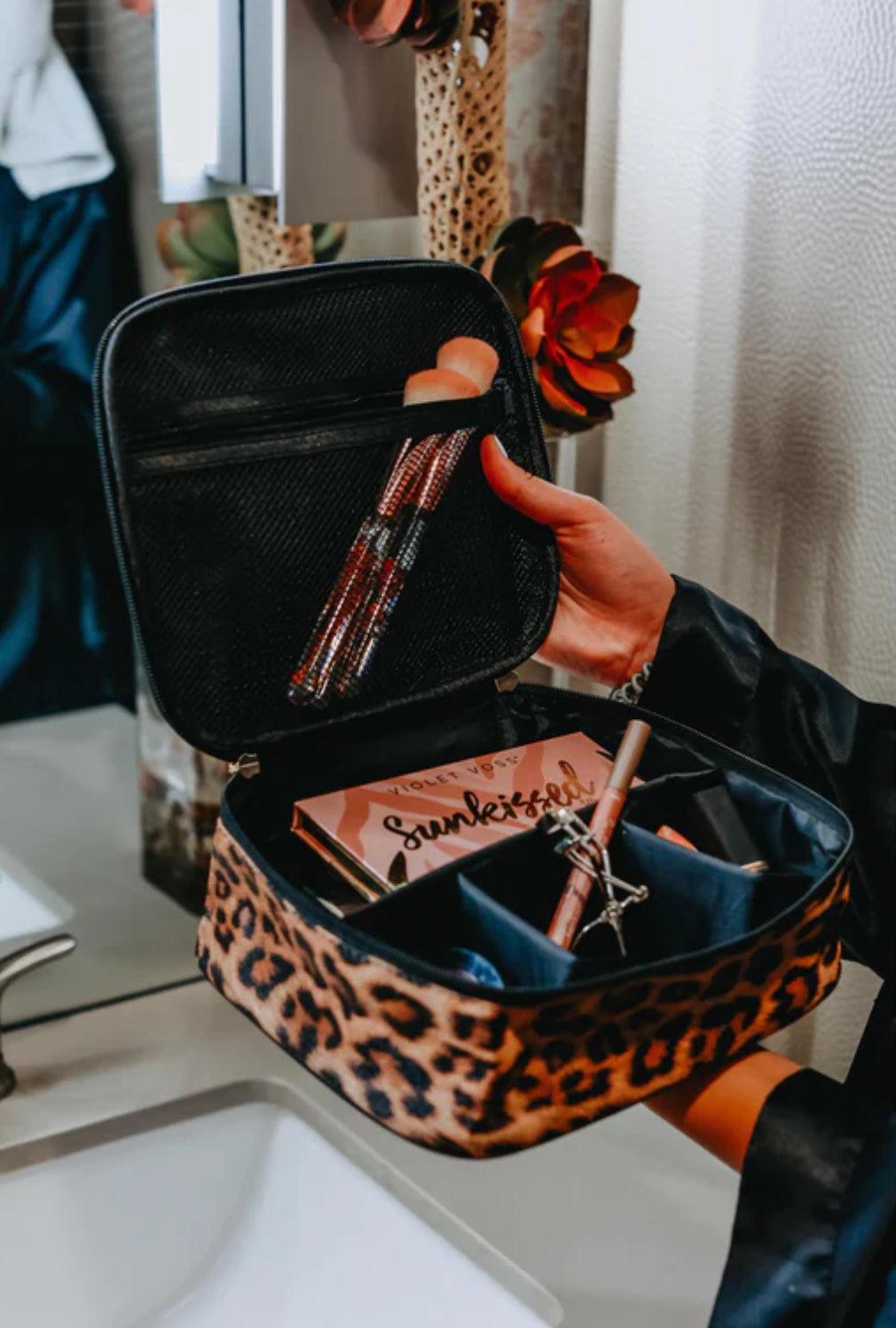 The Clarissa Leopard Makeup Case & Organizer