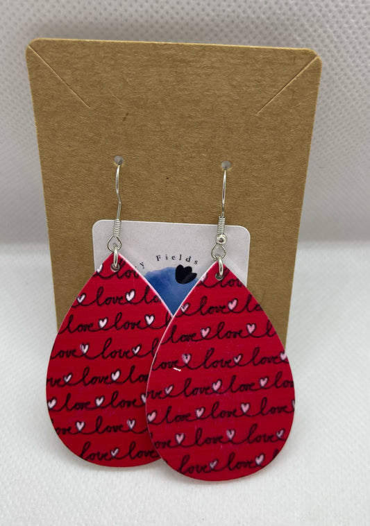 Cursive Love Earrings